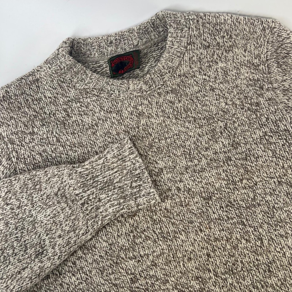 Vintage Boston Traders Ramie Sweater USA Mens Small Marled Knit Crewneck 80s 90s